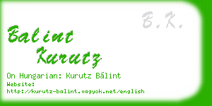 balint kurutz business card