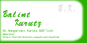 balint kurutz business card